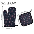 thumbnail image 2 of Yayeee Oven Mitts and Pot Holder Set of 4 Heat Resistant Kitchen Gloves Baking Hot Pad, Red Fireworks Pattern, 2 of 5
