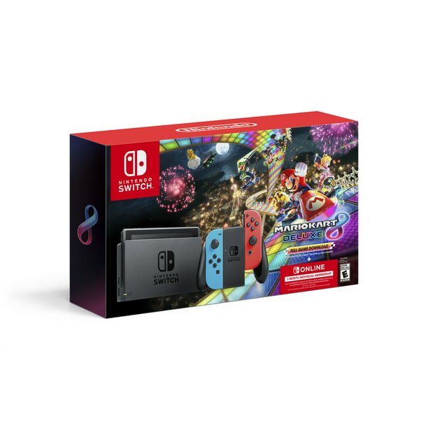 Nintendo Switch™ with Neon Blue & Neon Red Joy-Con™ + Mario Kart™ 8 Deluxe (Full Game Download)
