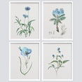 thumbnail image 2 of PixonSign Framed Wall Art Watercolor Pastel Navy Blue Cornflower Prints, Set of 4 Rustic Floral Botanical Paintings, Country/Farmhouse Adhesive Canvas Posters for Home Decor - 8"x10" White, 2 of 5
