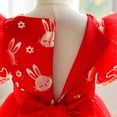 thumbnail image 4 of Girl Rabbit Red Dress Pageant Kids Wedding Christmas Holiday Party Costume, 4 of 6