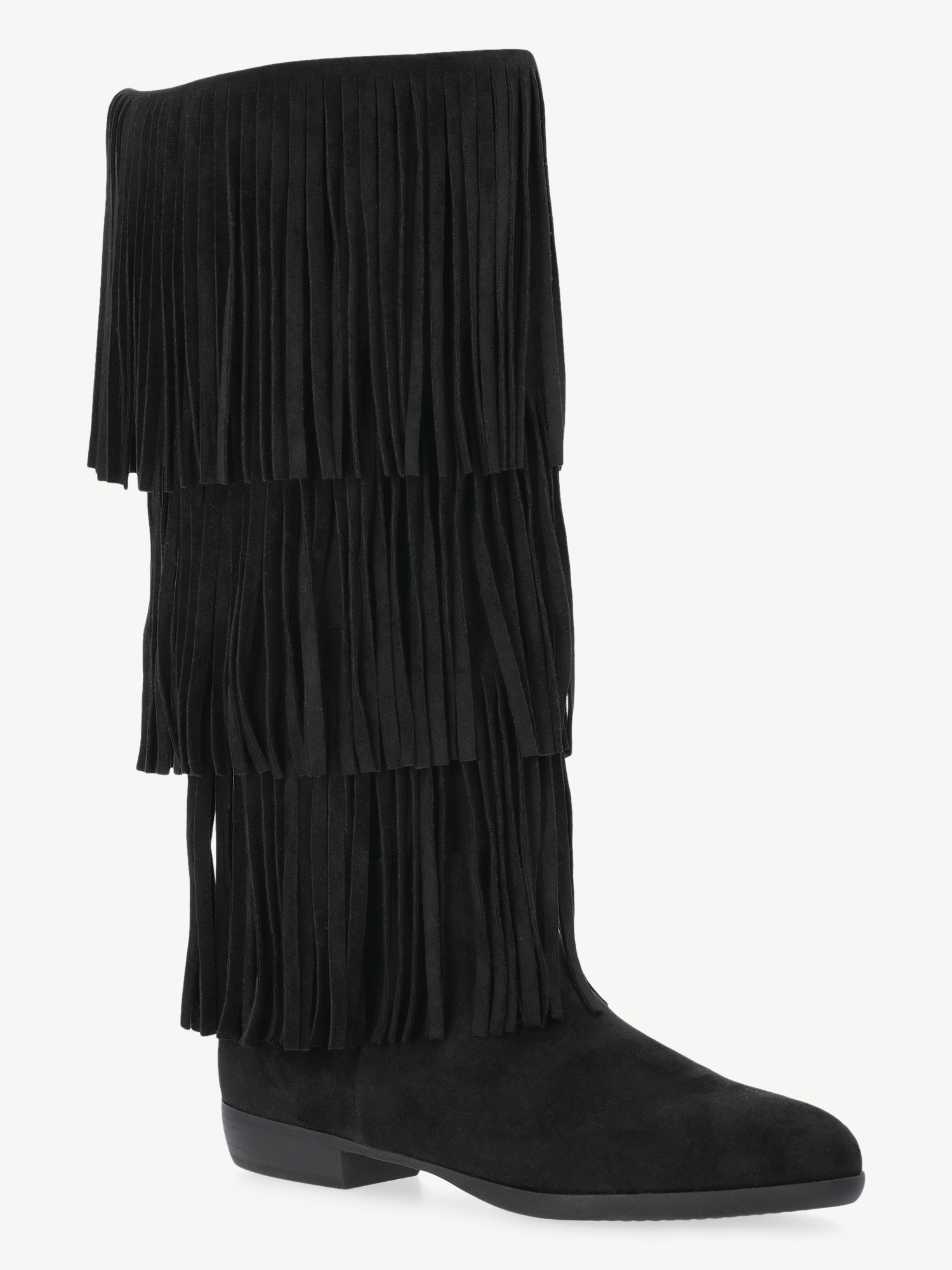No Boundaries Tall Faux Suede Fringe Boots, Women's