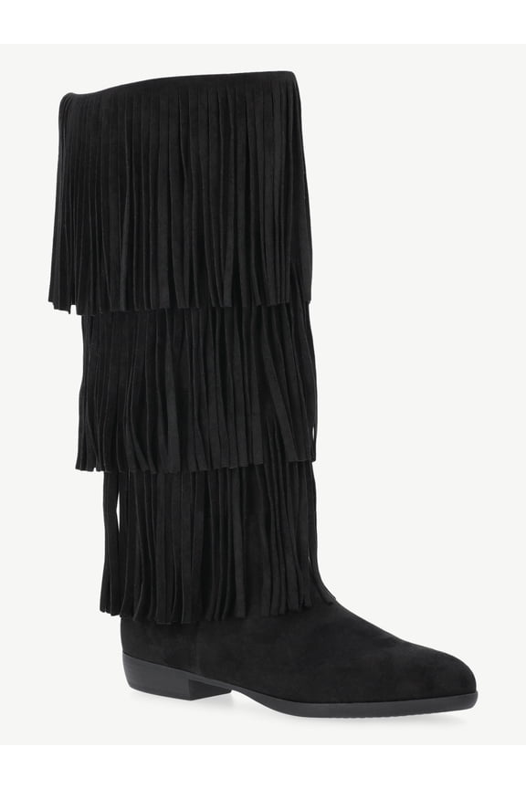 Tall Faux Suede Fringe Boots, Women's