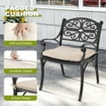 thumbnail image 2 of Nuu Garden 3-Piece Patio Bistro Set Outdoor Cast Aluminum Bistro Table and Chairs Set of 2, Outdoor Patio Table Set with Umbrella Hole and Cushions for Patio Balcony, Black, 2 of 9