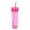 Red, variant on 16 Oz Plastic Tumbler with Lid and Straw, Double Clear Leakproof Water Cup for Summer Sports Car Travel Daily Use