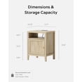 thumbnail image 6 of EYYTHUNG Farmhouse End Table with Charging Station, Modern Nightstands with Storage and Open Shelf, Bedside Tables for Bedroom, Light Oak, 6 of 7