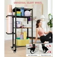 thumbnail image 5 of Yoga Mat Storage Rack with Wheels, 3 Tier Home Gym Workout Equipment Organizer for Dumbbells, Kettlebells, Foam Rollers, 5 of 7