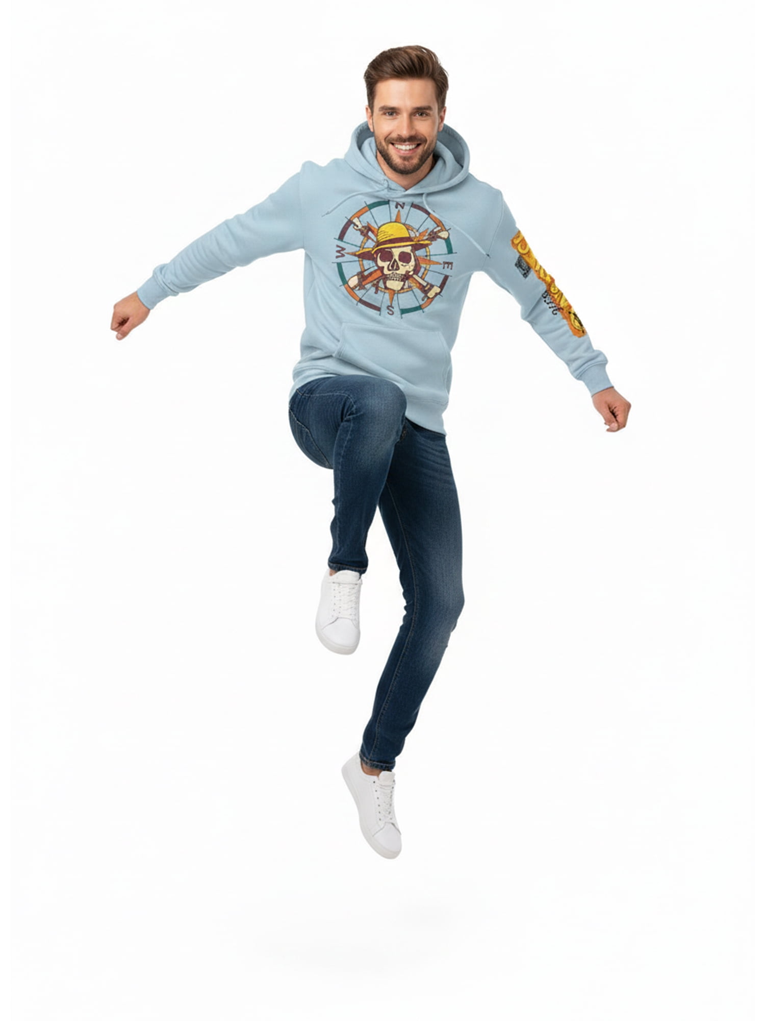 One Piece, Men's & Big Men's Graphic Hoodie, Jolly Roger Compass, Sizes S-3XL