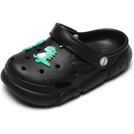 

KAQ Kids Classic Clogs for Boys and Girls Non-Slip Slides Sandals with Cartoon Dinosaur Charms Toddler Slip on Water Shoe Beach Children Slipper Outdoor Sandals