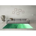 thumbnail image 3 of Ahgly Company Machine Washable Indoor Rectangle Abstract Turquoise Blue Contemporary Area Rugs, 7' x 10', 3 of 4