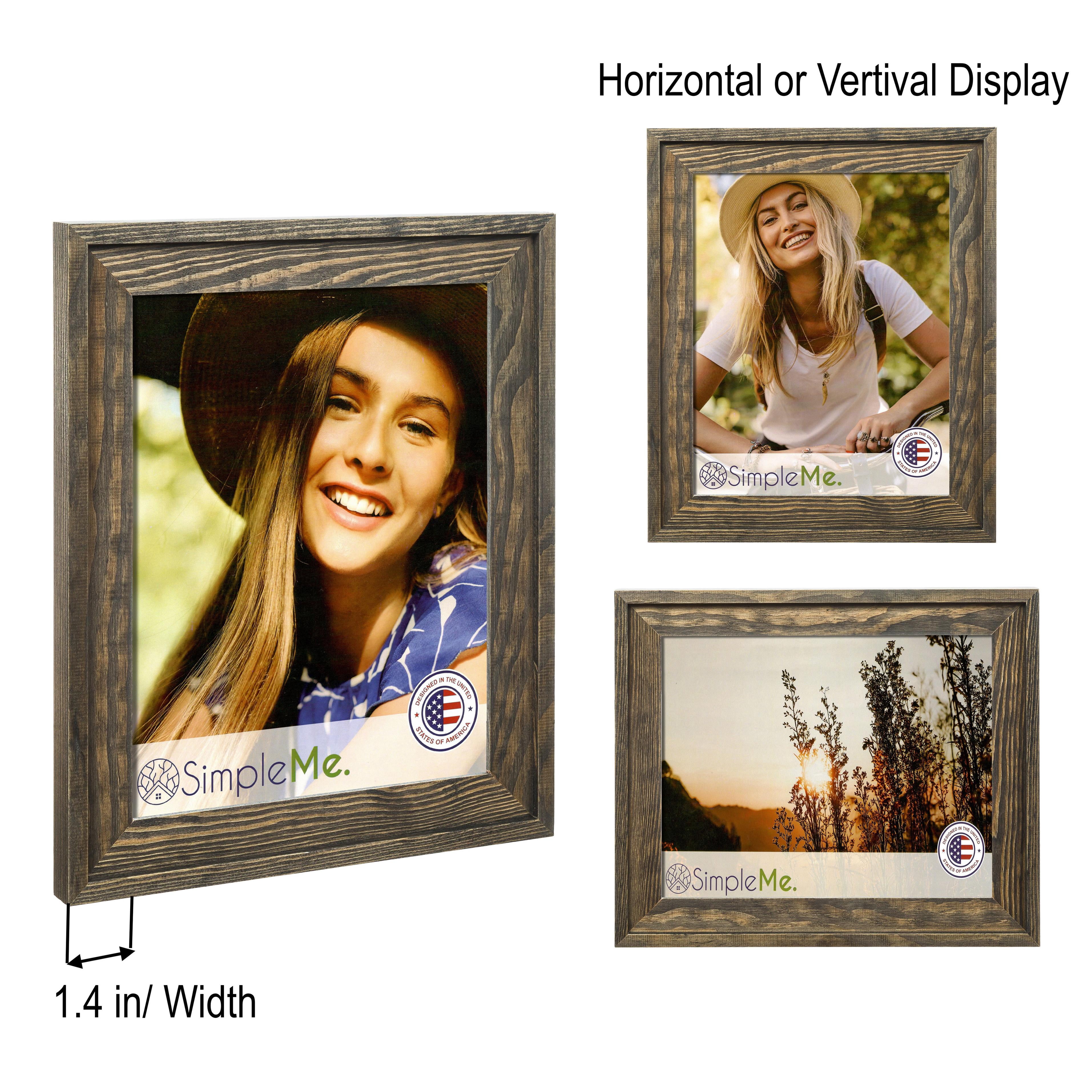 18x24 Solid Wood Poster Picture Frame - Rustic Natural Wooden Wall Photo Frames Wide Moulding, Grey