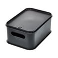 thumbnail image 2 of iDesign, Handled Bin with Lid, Black, Recycled Plastic, 2 of 6