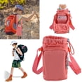 thumbnail image 3 of Water Bottle Holder with Strap Adjustable Strap Crossbody Water Bottle Bag with Front Pocket Drawstring Water Bottle Carrier for Hiking Camping (Orange), 3 of 13