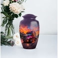 thumbnail image 5 of Purple Semi Truck Small Urns For Human Men - Funeral Urns For Adult Female - Large Cremation Urn For Women - Mini Burial Human Urn For Ashes Adult Male - Size 10 Inch 1pcs & 3 Inch 4pcs, 5 of 5