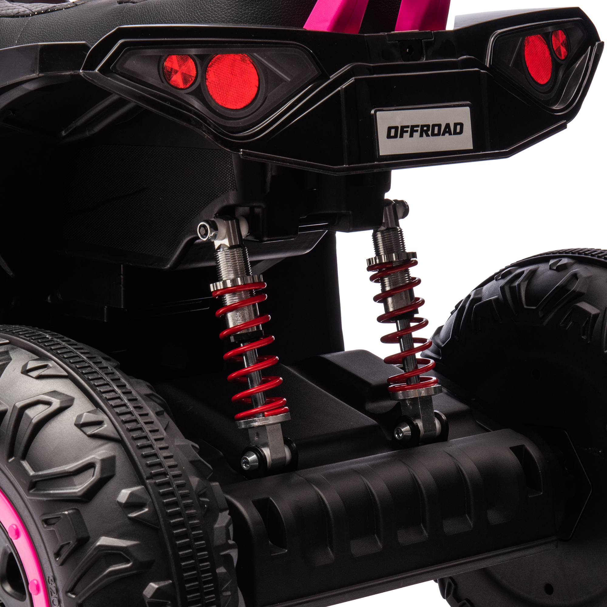 Jorfly 24V Ride on Truck ATV Car，Power Car Wheel 2-Seater Power Car Wheels Kids ATV – 800W 4WD Power with Remote Control & Extended Range Battery (Pink)