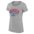 thumbnail image 2 of Women's G-III 4Her by Carl Banks  Heather Gray LA Clippers Filigree Logo Fitted T-Shirt, 2 of 3