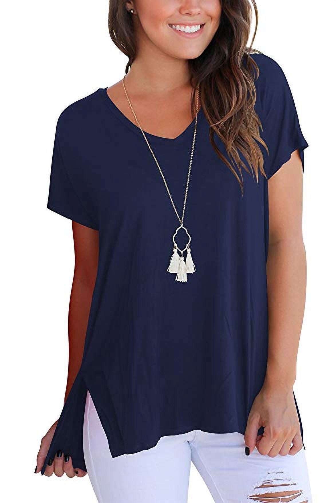 Womens Short Sleeve T Shirt V Neck 