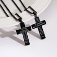 thumbnail image 5 of APSVO Black Football Cross Necklace for Men Stainless Steel Bible Verse Pendant with 20+2 Inch Chain First Communion Baptism Confirmation Religious Sports Jewelry Gift Football Accessory Stuff, 5 of 6