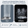 thumbnail image 3 of MOONORAH Shower Head, High Pressure Shower Head with 10 Spray Settings, Filtered Shower Head with 59" Stainless Steel Hose and Shower Stand, Drill-Free Design, Silver, 3 of 10