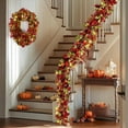 thumbnail image 6 of Thanksgiving Harvest Festival Decor - Maple Leaf Rattan Garland & Decorative Strips, Perfect Autumn Fake Maple Leaf Vine Streamers for Fall Party Decor, Wall & Outdoor Porch to Boost Festive Vibe, 6 of 7