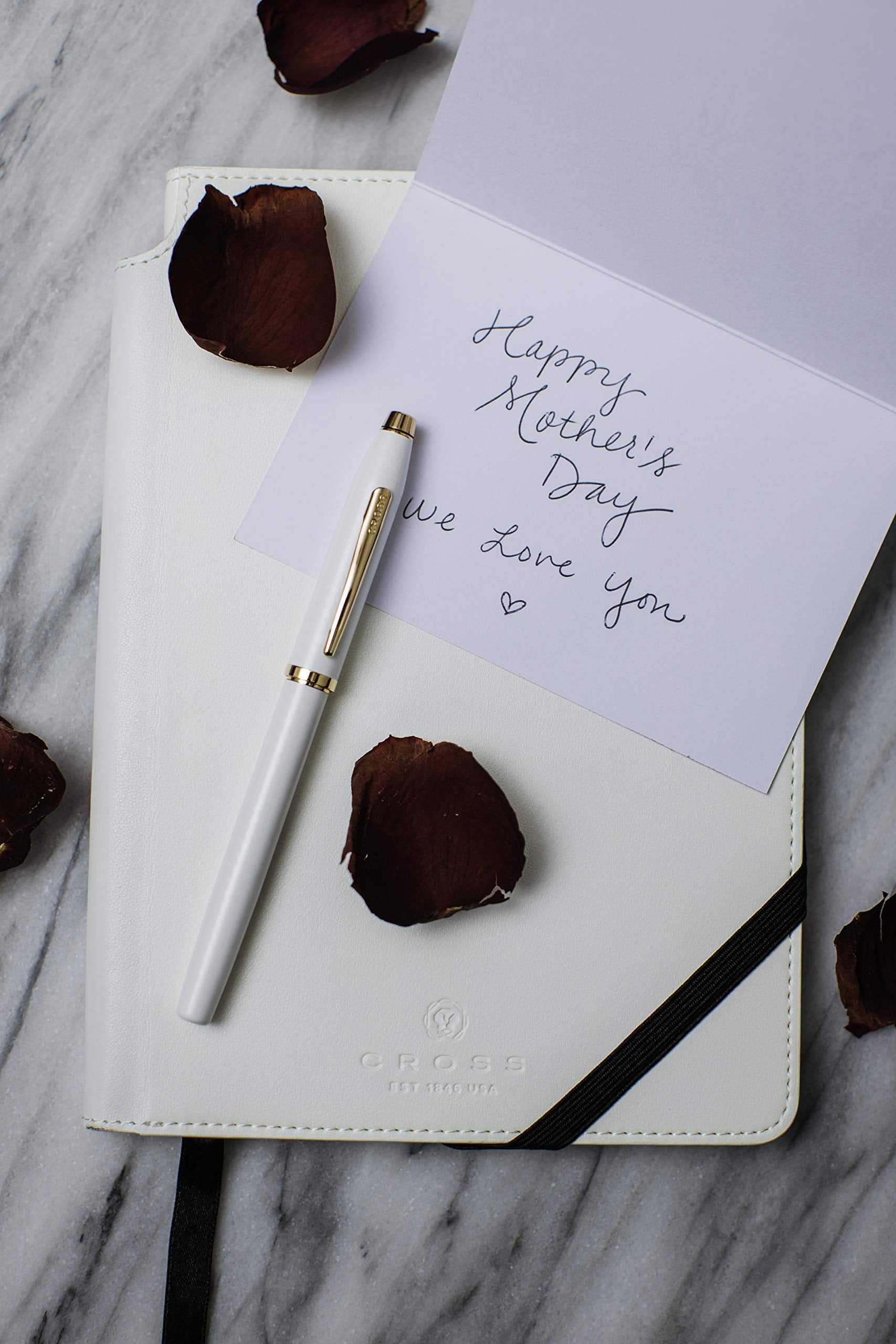 Cross Century® II Pearlescent White Lacquer with Polished Rose Gold PVD Appointments and Polished Rose Gold PVD Medium Nib Fountain Pen