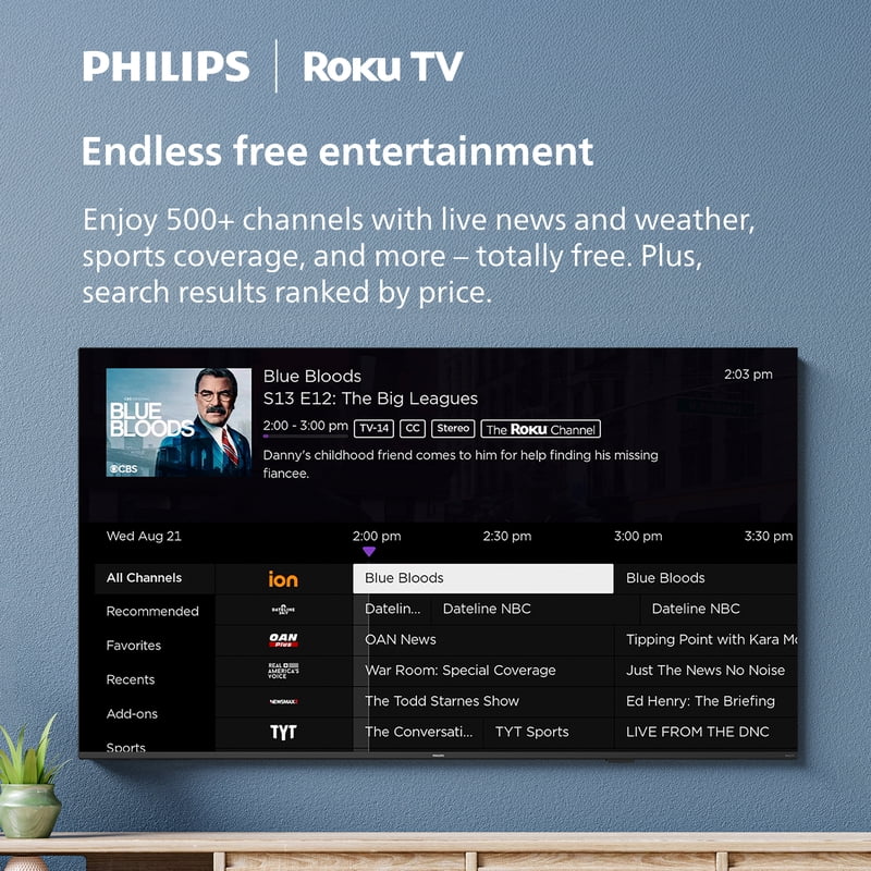 Philips 32" Class HD (720P) Smart Roku Borderless LED TV (32PFL6452/F7) gallery view