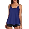 thumbnail image 2 of Hicidod Swim Suits for Women Solid Light Thin Casual Beach Tankini Swimsuits Summer Two Piece Bathing Sets Tank Top with Shorts, 2 of 7