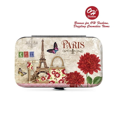 Manicure Set Nail Clippers - OH Fashion Manicure Set Paris style, Nail Clipper, Cuticle trimmer, Pusher, Nail scissors, Tweezer, 6 pc in one travel case