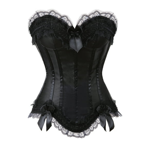 Grebrafan Corset Bustier for Women Push up Burlesque Tops Black 4XL
