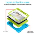 thumbnail image 3 of Dteck iPad Mini 6 Case with Screen Protector, iPad Mini 6th Generation Case for Kids, Heavy Duty Three Layer Hybrid Full-body Rugged Case With Handle Grip/Rotating Stand/Shoulder Strap,Blue/Green, 3 of 8