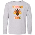 thumbnail image 3 of Inktastic Thanksgiving Turkey Time Long Sleeve Youth T-Shirt, 3 of 5