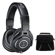 Audio-Technica ATH-M40x Professional Headphones Deluxe Bundle - Includes Headphones and Compact Deluxe Gadget Bag for Cameras/Camcorders