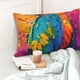thumbnail image 4 of Fotbe Vibrant Parrot Splash Art Funda de Almohada Decorativa Estilo Occidental, Lujo en Algodón, Fundas para Almohadas King, Cojín Estampado para Decoración del Hogar-20"x30", 4 of 6