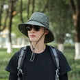 thumbnail image 4 of Shenmeida Sun Hat for Men Windrproof Wide Birm String Bucket Hat UV Protection Boonie Hat for Fishing Hiking, 4 of 7