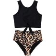 thumbnail image 2 of Conjunto de tankini con nudo para mujer, trajes de baño lindos de 2 piezas con cintura alta fruncida, 2 of 7