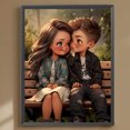 thumbnail image 3 of Pintura de diamante 5D DIY taladro redondo completo dulce pareja kit decoración del hogar arte 30x40cm, 3 of 9