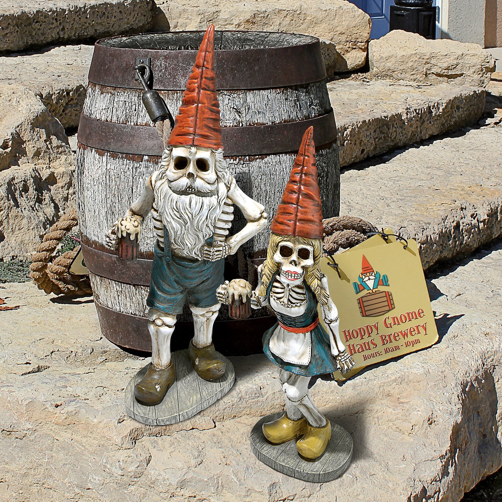 Design Toscano Bavarian Oktoberfest Skeleton Gnome Set by Design Toscano