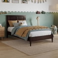 thumbnail image 1 of Charlotte Twin Solid Wood Low Profile Platform Bed in Espresso, 1 of 13