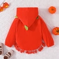 thumbnail image 4 of GYRATEDREAM Infant Boys Girls Halloween Pumpkin Face Hoodie Toddler Long Seeve Hooded Sweatshirt Baby Tassel Trim Cover Up Tops Fall Clothes for 6 Months-5 Years, 4 of 8