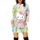 thumbnail image 5 of Sudadera con estampado de bloqueo de HELLO KITTY para mujer, sudadera informal de manga larga con cuello redondo, sudadera con capucha ajustada para otoño, 5 of 5