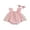 Pink, variant on xiaxaixu Baby Girl's Square Collar Sleeveless Bodysuit Skirt + Headband Set