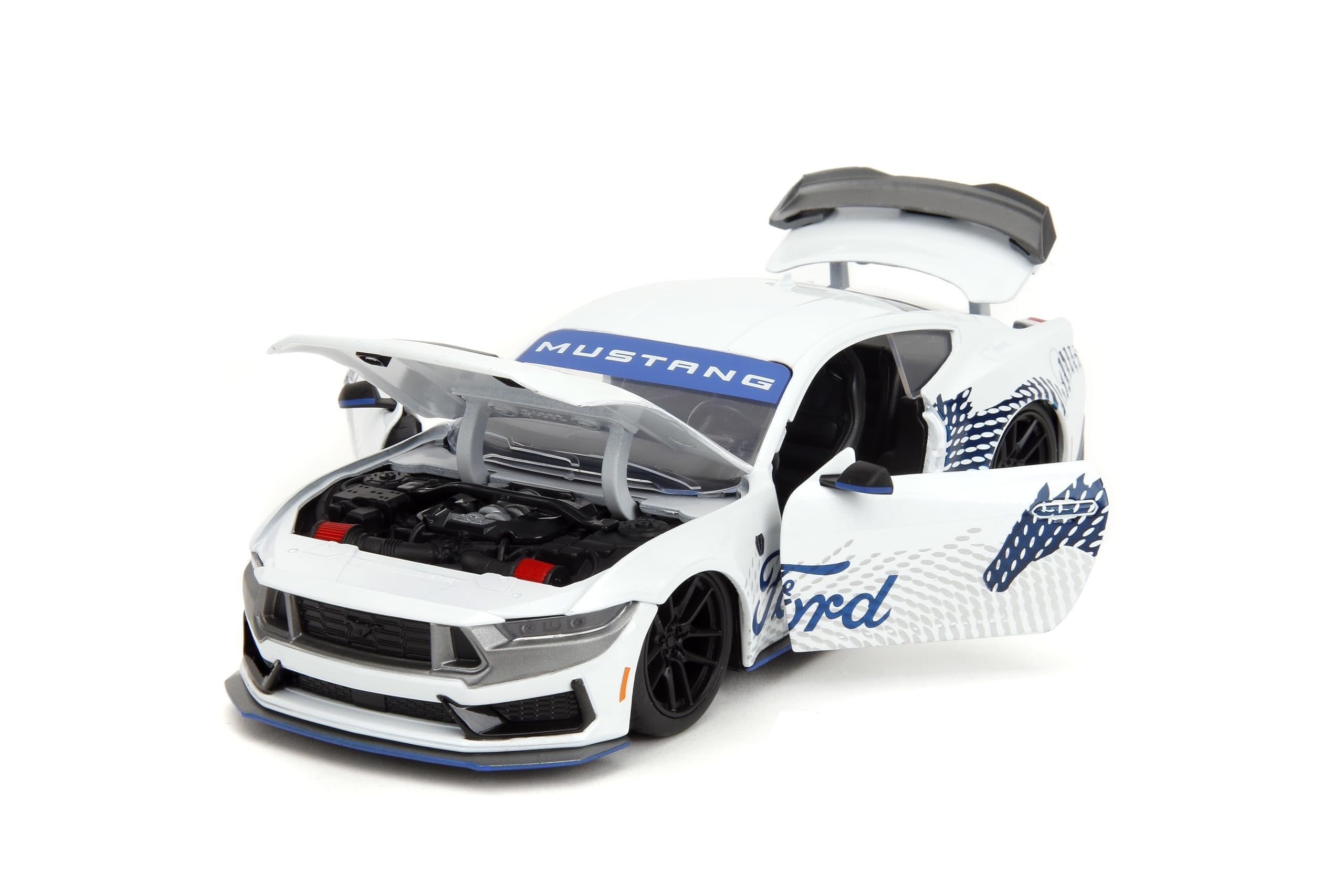 2024 Ford Mustang Dark House White with "Mustang Horse Graphics" "Bigtime Muscle" Series 1/24 Diecast Model Car by Jada(Selections May Vary)