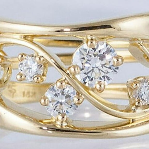 Limei Chic Finger Ring Wavy Line for Gift Anti Tarnish