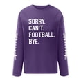 thumbnail image 3 of fimkaul Women Workout Suit Long Sleeved Sorry Cant Football Bye Letter Print Round Neck Sweater, 3 of 3