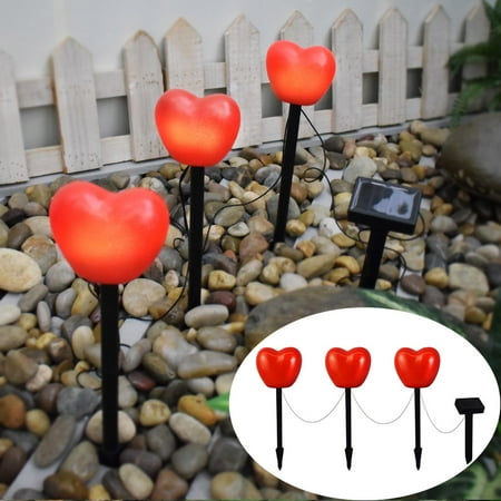 

CYMMPU ABS Garden Light Clearance Solar Heart Light Heart Shaped Light Garden Decor Atmosphere Light Ground Inserting Lamp Red