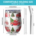 thumbnail image 5 of 12oz Stemless Wine Tumblers Red Christmas Car Pattern Vacuum Insulated Stainless Steel Travel Tumbler Cups Mug with Lid and Straw for Champaign,Cocktail,Beer with Cleaning Brush, 5 of 5