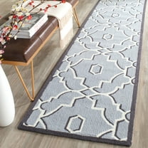 SAFAVIEH Four Seasons Nowell Geometric Polyester Runner Rug, Grey/Ivory, 2'3" x 8'