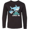 thumbnail image 3 of Inktastic My Big Sister Loves Me with Cute Sharks Long Sleeve Youth T-Shirt, 3 of 5