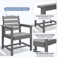 thumbnail image 4 of KINGYES All Weather Outdoor Dining Chairs Set of 2, HDPE Oversized Patio Chairs, Gray, 4 of 9