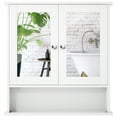 thumbnail image 1 of Costway Wall Mount Mirror Cabinet Bathroom Medicine Cabinet Storage Organizer White, 1 of 10