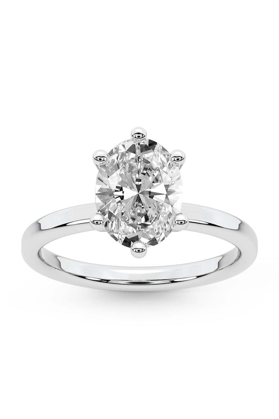 IGI Certified 5 Carat Oval Shape Lab Grown Diamond Engagement Ring | 14K White Gold |Solitaire Lab Diamond Ring | FG-VS1-VS2 Quality Friendly Diamonds
